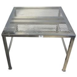 Perforated cleanroom lowered table 75cm x 75xm x 60cm