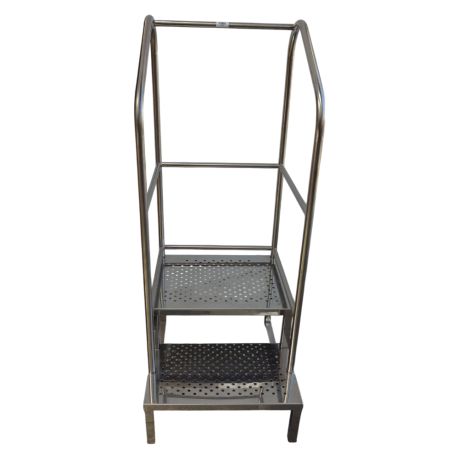Perforated Cleanroom platform ladder 55cm x 67cm x 142cm